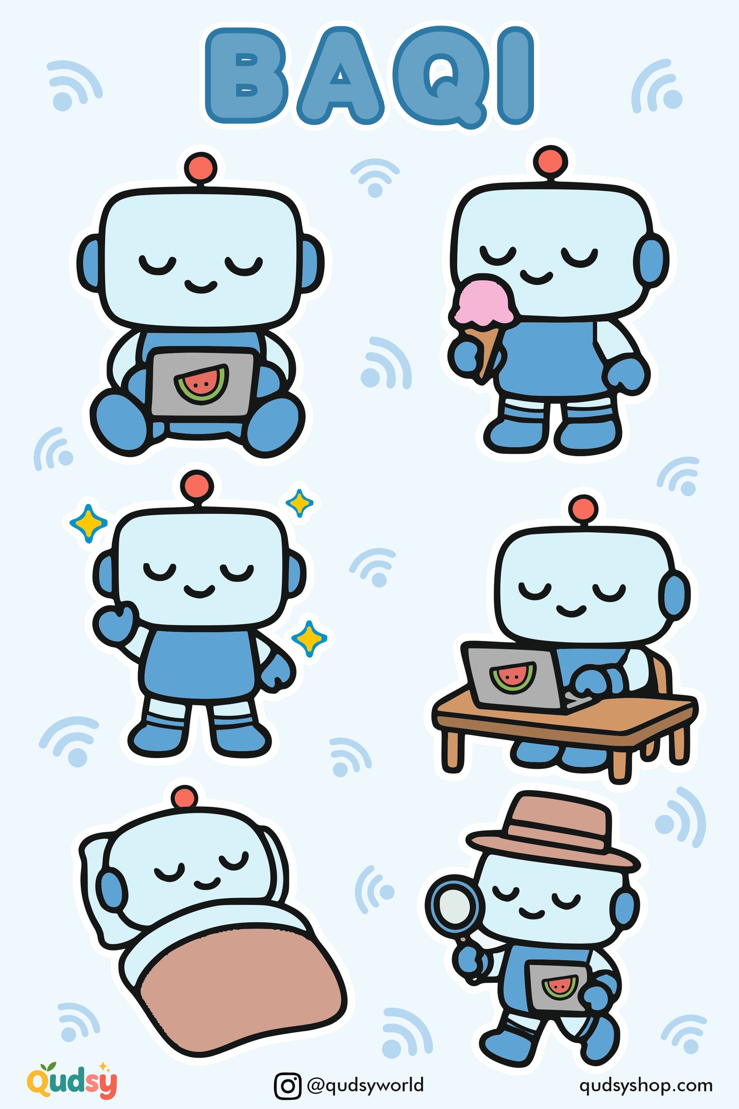 Qudsy World Character Sticker Sheets