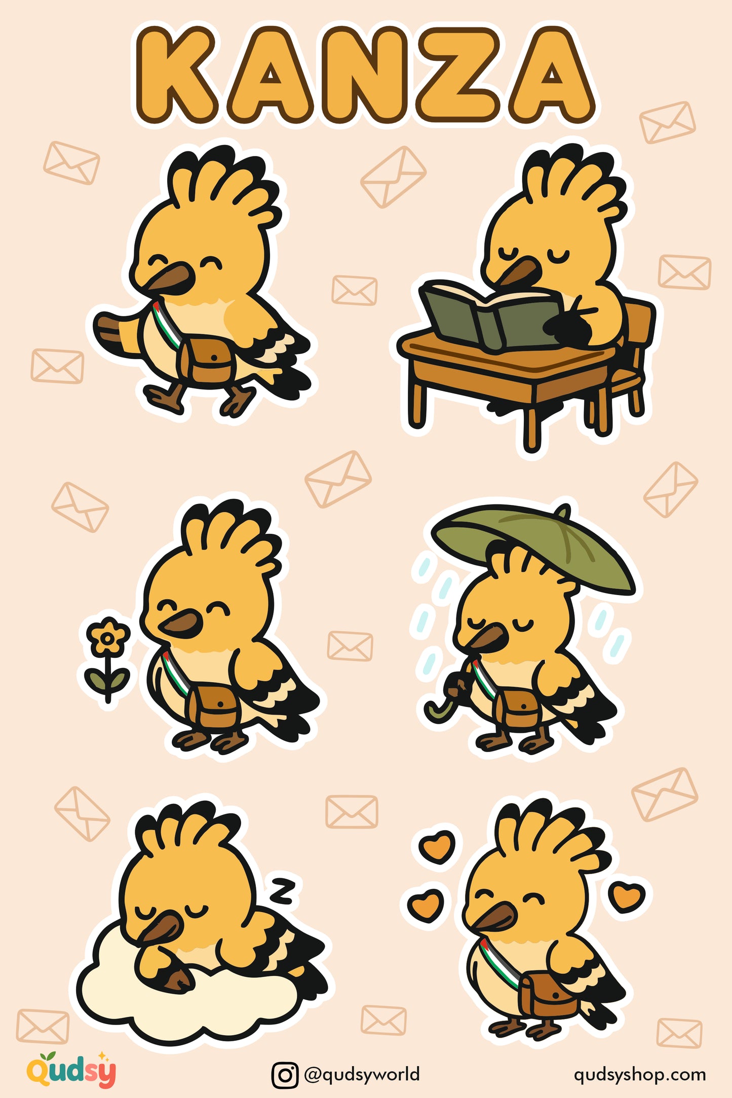 Qudsy World Character Sticker Sheets