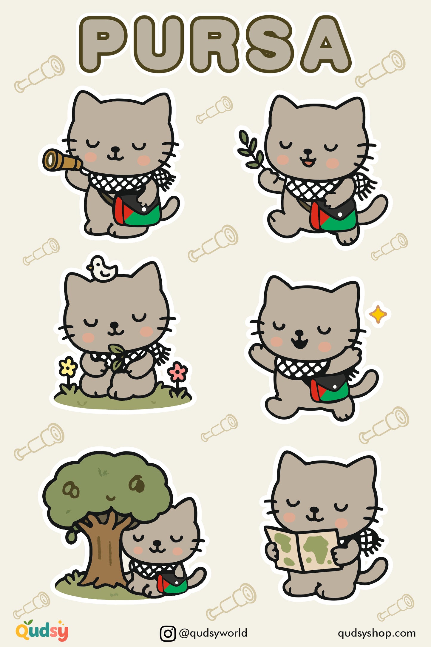 Qudsy World Character Sticker Sheets