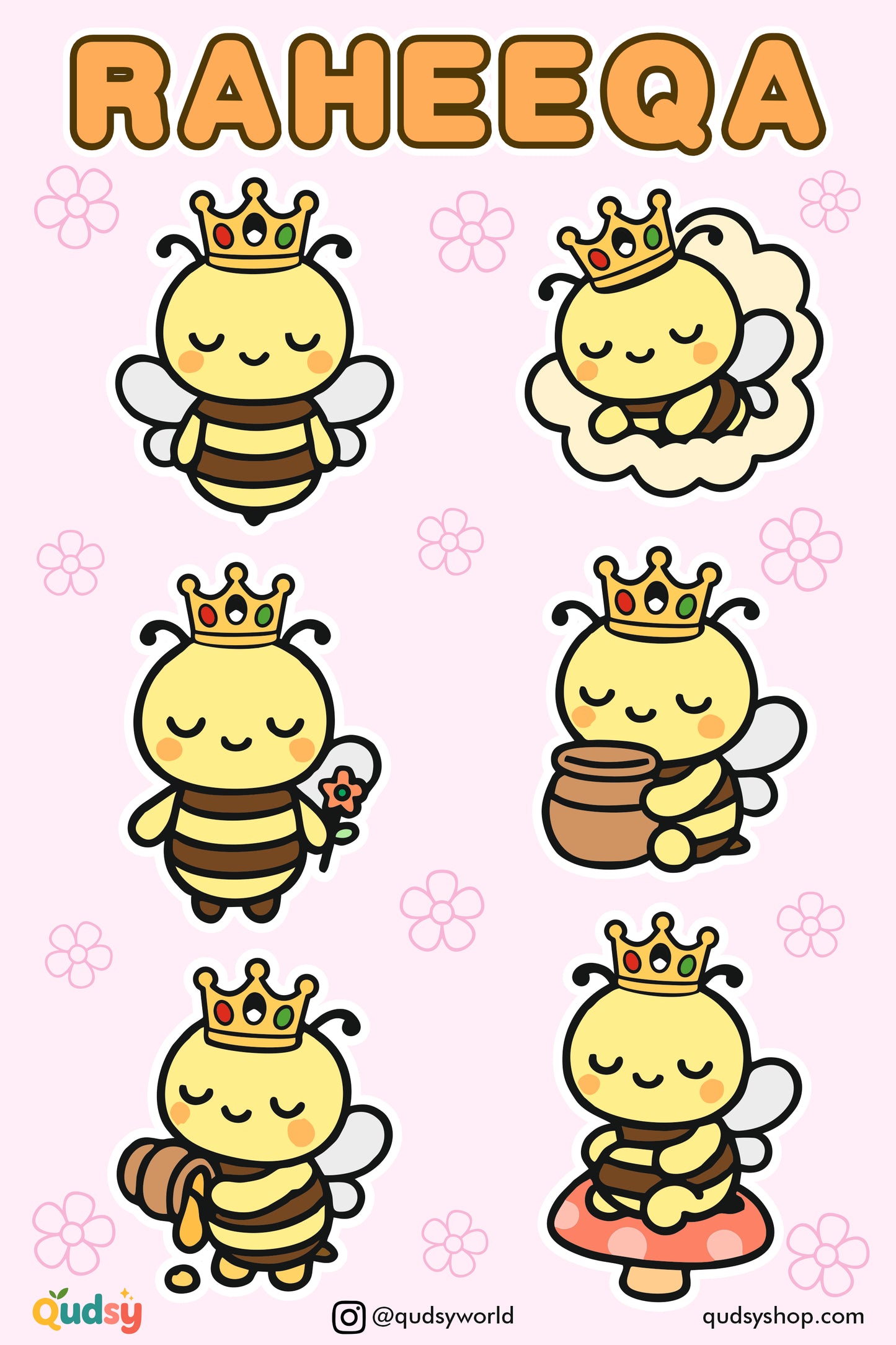 Qudsy World Character Sticker Sheets
